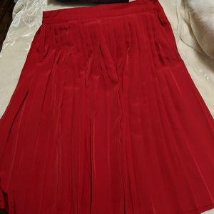 2/$15 Silky Red Pleated Skirt